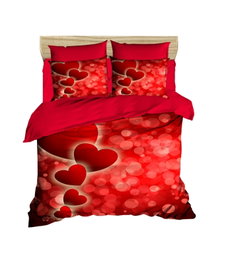 L'essentiel linge de maison Juego de funda de edredón doble Rojo